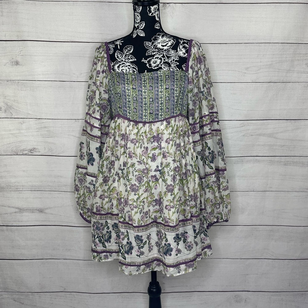 NWT Free People Endless Afternoon Floral Mini Dress Size L - Picture 4 of 9